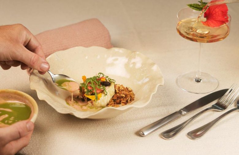 salah satu menu di syrco base ubud Chef Syrco Bakker yang memiliki dua bintang Michelin